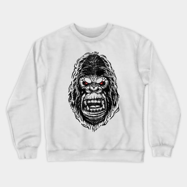 gorilla head Crewneck Sweatshirt by manuvila